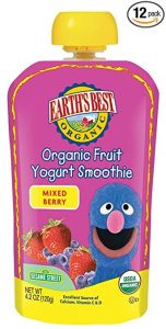 Earth's Best Organic Toddler Smoothie Pouches, Mixed Berry Fruit Yogurt