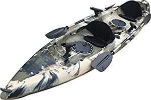 BKH UH-TK18112.5 Foot, Sit-On Top Tandem Fishing Kayak, Paddle and Seat Included 