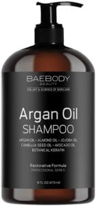 Baebody Moroccan Argan Oil Shampoo 16 Oz - Sulfate Free - Volumizing & Moisturizing, Gentle on Curly & Color Treated Hair, for Men & Women, Infused with Keratin