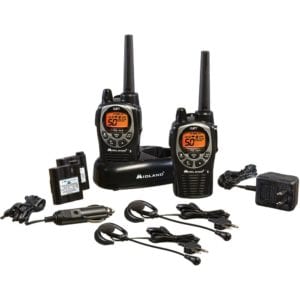 Midland GXT1000VP4 36 Mile 50 Channel FRS GMRS Two-Way Radio (Pair) (Black Silver)