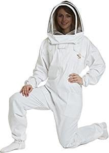 NATURAL APIARY - Apiarist Beekeeping Suit - White - (All-in-One) - Fencing Veil