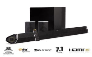 Nakamichi Shockwafe Pro 7.1Ch 400W 45 Sound Bar with 8 Wireless Subwoofer & Rear Satellite Speakers