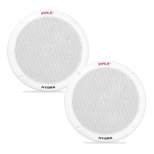 Pyle PLMR605W Dual 6.5'' Waterproof Marine Speakers, 2-Way Full Range Stereo Sound, 400 Watt, White (Pair)