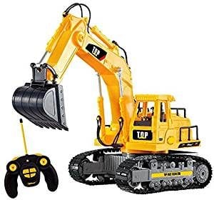 Top Race 7 Channel Full Functional RC Excavator, Battery Powered Electric RC Remote Control Construction Tractor with Lights & Sound (TR-111)