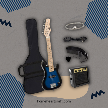 Best Choice Products Electric Guitar Kids 30″ Blue Guitar W- Amp, Case, Strap (Blue)