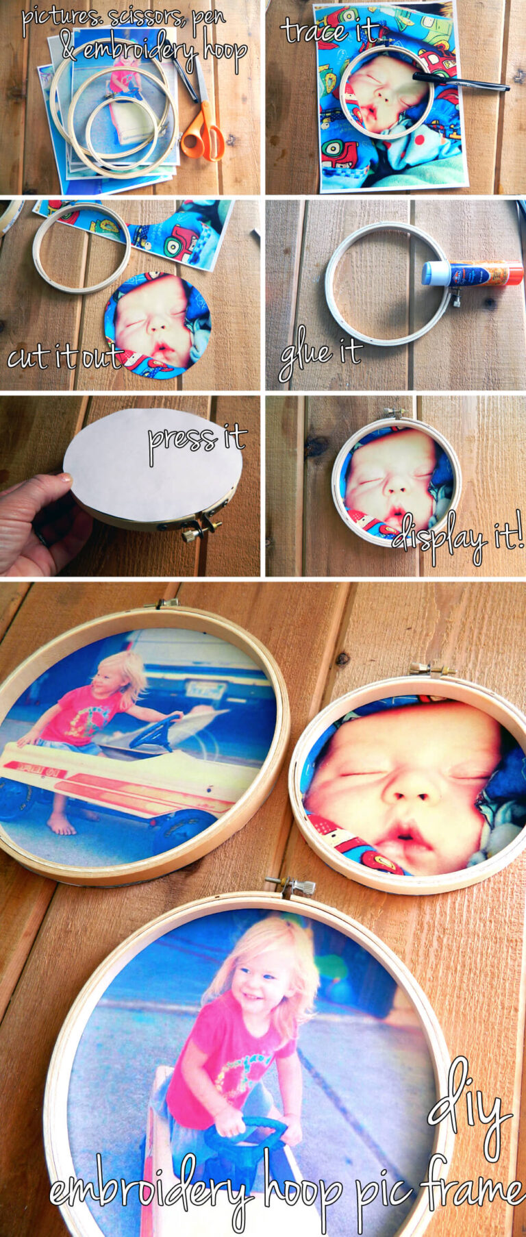 DIY Embroidery Hoop Picture Frame
